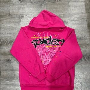 Vibrant Pink Spider Graphic Hoodie